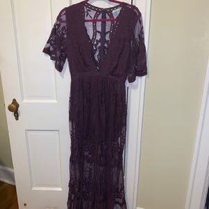 Floor-length, embroidered lace, dress/romper
